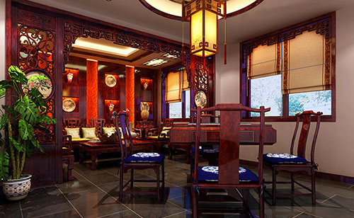 聂拉木古典中式风格茶楼包间设计装修效果图